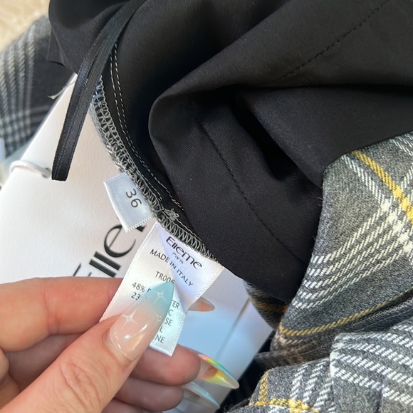 ELLEME Gray Cut Out Baggy Checked Pants - Picture 7 of 9